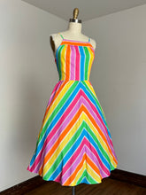 Load image into Gallery viewer, vintage 1970s rainbow sun dress {xs}