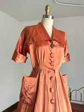 Load image into Gallery viewer, vintage 1950s liquid satin dress {xs}