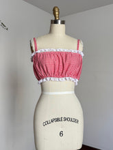 Load image into Gallery viewer, vintage 1970s gingham crop top {xs-L}
