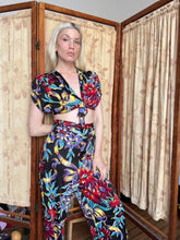 Load image into Gallery viewer, vintage 1940s floral rayon jersey pant play set {s/m}