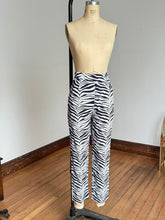 Load image into Gallery viewer, vintage 1960s zebra striped corduroy pants  {xs/s}