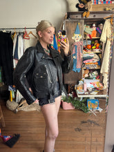 Load image into Gallery viewer, vintage 1970s Brimaco D pocket motorcycle leather jacket