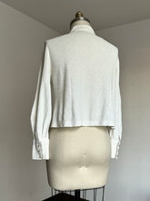 Load image into Gallery viewer, vintage 1960s silver metallic blouse {L}