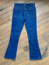 Load image into Gallery viewer, vintage 1970s Big E Levis  746 denim jeans flares bell bottoms 30W