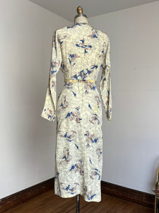 vintage 1940s novelty print rayon dress {xs}