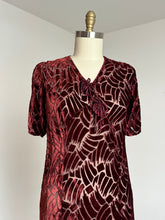 Load image into Gallery viewer, vintage 1930s sheer devoré velvet dress {m}