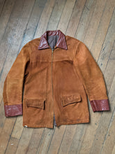 Load image into Gallery viewer, vintage 1940s 1950s belted back suede jacket AS-IS