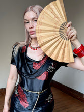 Load image into Gallery viewer, vintage 1940s novelty fan dress {xs}