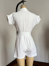 Load image into Gallery viewer, vintage 1940s white romper playsuit {s}