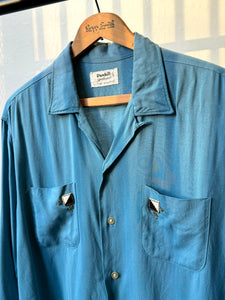 vintage 1950s long sleeve rayon shirt with studs