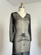 Load image into Gallery viewer, vintage 1920s black sheer silk dress {m}