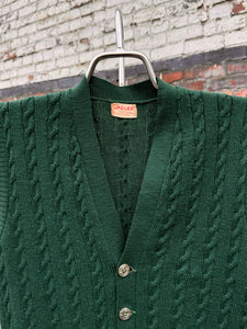 vintage 1940s green wool sweater vest