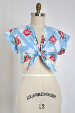 Load image into Gallery viewer, vintage 1940s rose print tie top
