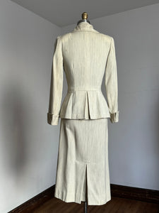 vintage 1940s cream wool suit {xxs}