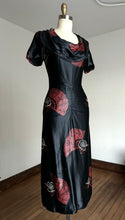 Load image into Gallery viewer, vintage 1940s novelty fan dress {xs}