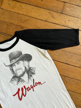 Load image into Gallery viewer, vintage 1984 Waylon Jennings raglan t shirt