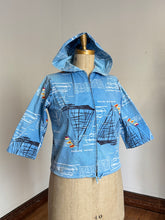 Load image into Gallery viewer, vintage 1960s nautical sail boat jacket with hood {XL}