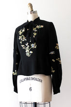 Load image into Gallery viewer, vintage 1930s black embroidered blouse