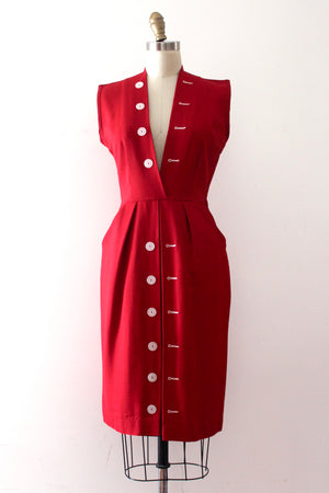 vintage 1950s red sportswear dress