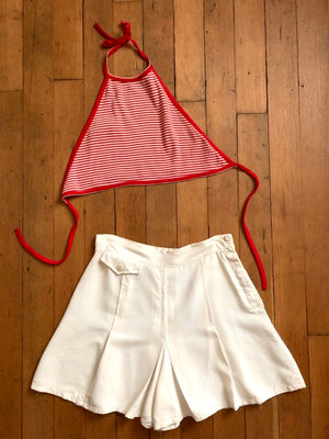 vintage 1930s 40s white shorts