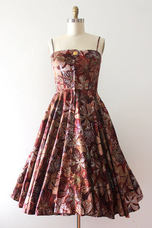 vintage 1950s Alfred Shaheen floral sun dress