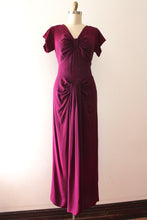 Load image into Gallery viewer, vintage 1940s purple rayon gown