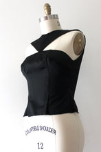 Load image into Gallery viewer, vintage 1950s black silk top
