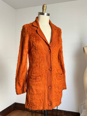 vintage 1960s shaggy knit long sweater {s-m}