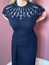 Load image into Gallery viewer, vintage 1940s beaded rayon gown {XL}