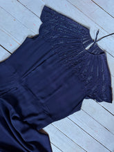 Load image into Gallery viewer, vintage 1940s beaded rayon gown {XL}