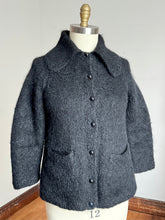 Load image into Gallery viewer, vintage 1960s black mohair cardigan {s}