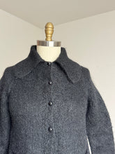 Load image into Gallery viewer, vintage 1960s black mohair cardigan {s}