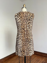 Load image into Gallery viewer, vintage 1960s faux fuzzy leopard dress {xs}