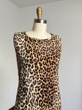 Load image into Gallery viewer, vintage 1960s faux fuzzy leopard dress {xs}