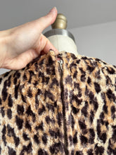 Load image into Gallery viewer, vintage 1960s faux fuzzy leopard dress {xs}
