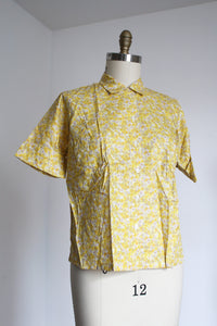 NOS vintage 1950s yellow floral top {XL}