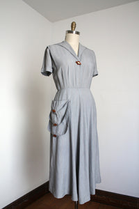 vintage 1950s bakelite button dress {m}