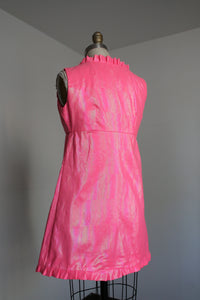 vintage 1960s pink metallic dress {xs}