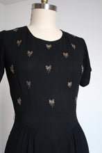 Load image into Gallery viewer, vintage 1940s beaded bows dress {s}
