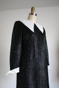 vintage 1960s black dagger collar dress {s}