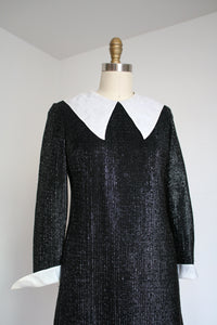 vintage 1960s black dagger collar dress {s}