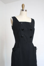 Load image into Gallery viewer, vintage 1950s black dress {xs}