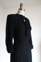 Load image into Gallery viewer, vintage 1930s black rayon dress {s}