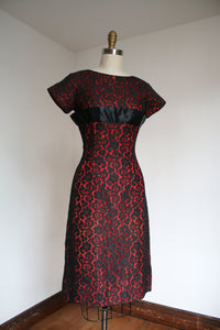 vintage 1950s black lace dress {s}