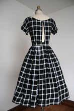 Load image into Gallery viewer, vintage 1950s black and white dress {xxs}