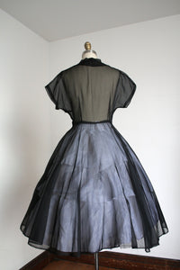 vintage 1950s sheer black dress {xs}