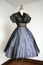 Load image into Gallery viewer, vintage 1950s sheer black dress {xs}