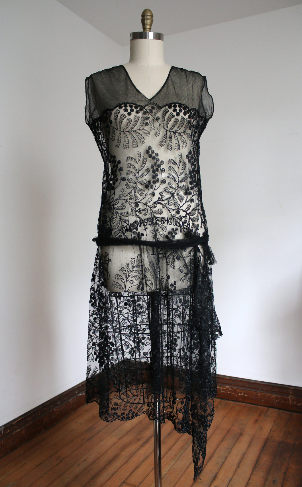vintage 1920s sheer net dress {m}