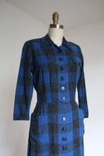 Load image into Gallery viewer, vintage 1940s plaid dress {s}