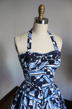 Load image into Gallery viewer, vintage 1950s blue Hawaiian dress {xs}